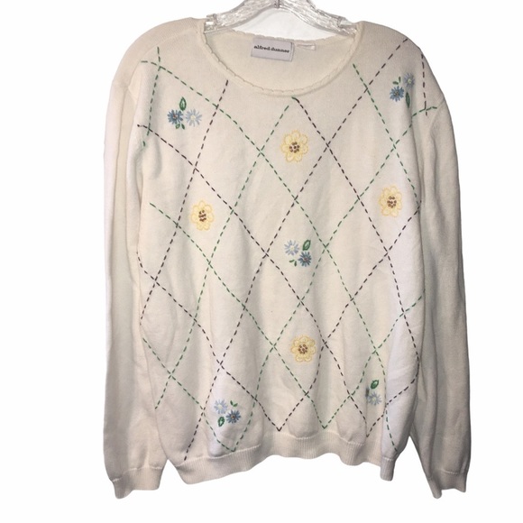 3/$21 Alfred Dunner Floral Print Sweater - Picture 1 of 6